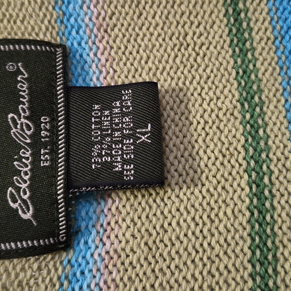 Eddie Bauer Sweater Vest Striped Green Blue XL - Picture 5 of 9